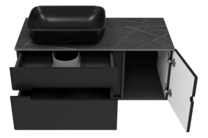 Тумба под раковину Misty Роял 100 черная матовая - 2