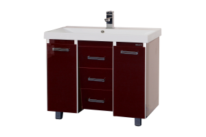 Джулия QVATRO -120 Тумба с 3 ящ. конус бордо