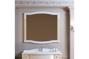 Зеркало Opadiris Лаура 100 белое с патиной