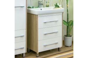 Мебель для ванной Sanflor Ларго 70 вяз швейцарский, белая - 2