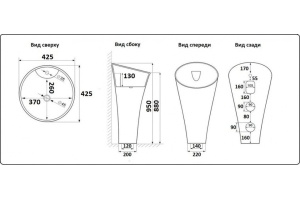 Раковина напольная CeramaLux N 42.5 см белый (WK8100(G-306)) - 3