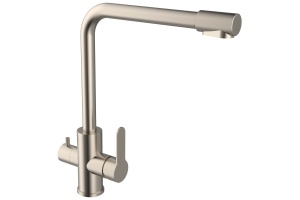 Смеситель Orange Steel для кухонной мойки, никель