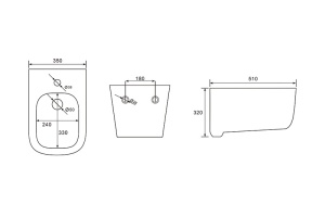 Биде подвесное AQUATEK ЛУГАНО 510*350*320, AQ1002-00 - 2