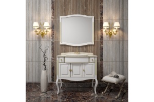 Тумба для комплекта Opadiris Лаура 100 белая с патиной - 3