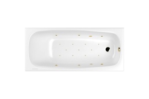 Ванна акриловая WHITECROSS Layla Slim Relax 170x75 с гидромассажем белый - золото