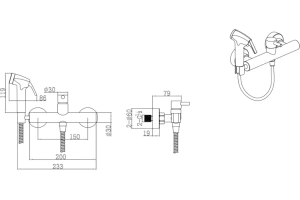 Гигиенический душ Bravat со смесителем, черный D9141BW-RUS - 2