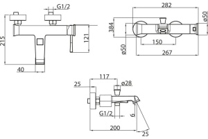 Смеситель BelBagno Mille MIL VASM CRM для ванны - 2