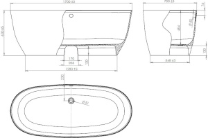 Ванна из искусственного камня Астра-Форм Атрия 170х75 - 3