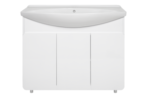Тумба с раковиной Misty Чегет 105 белая глянцевая