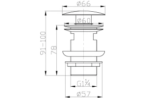 Донный клапан для раковины BelBagno золото - 3