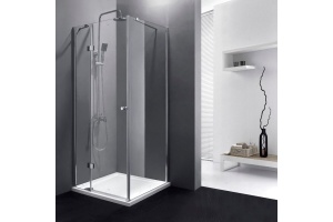 Душевой уголок Cezares Verona 100х100 хром стекло рифленое