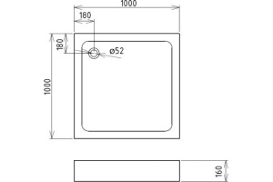 Квадратный душевой поддон Gemy  100x100 см (ST16T) - 2