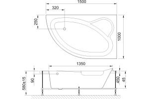 Акриловая ванна Royal bath Alpine 150x100 см (RB 819100 R) - 2