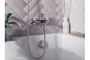 Смеситель для ванны с душем STWORKI by Damixa Хельсинки HFHS10000 хром однорычажный, настенный, латунь, с аэратором - 3