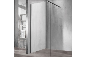 Душевая перегородка Vincea Walk-In 90х200 черный матовый стекло прозрачное