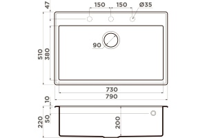 Мойка кухонная Omoikiri Tedori 79 ваниль - 3