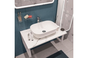 Мебель для ванной DIWO Элиста 80 белый мрамор, с раковиной Moduo 50 Square - 3