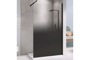 Душевая перегородка Abber Immer Offen 120 черная стекло тонированное