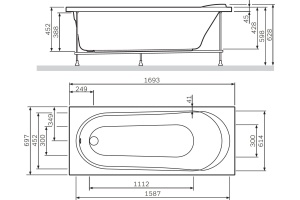 Акриловая ванна AM.PM X-Joy 170х70 + Сертификат AM.PM на 30 дней подписки на медиасервис - 3