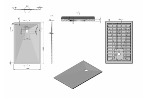 Душевой поддон из искусственного камня Vincea 140х90 серый - 2