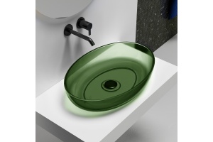 Раковина накладная прозрачная ABBER Kristall AT2801Emerald зеленая