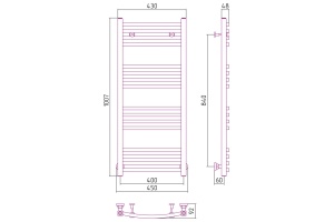 Полотенцесушитель водяной ДР АРКУС 1000х400 (Без покрытия) - 3