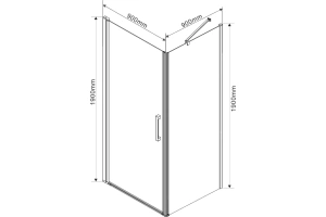 Душевая дверь Vincea Orta 90 черная стекло прозрачное - 3