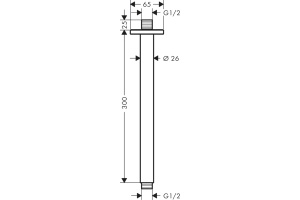 Кронштейн для верхнего душа Hansgrohe Vernis Shape 26407670 черный - 2