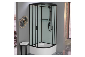Душевая кабина Frank 100х100 черная стекло матовое - 3