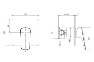 Смеситель для душа AQUATEK ВЕГА AQ1066MB, внешняя и скрытая часть, матовый черный - 2