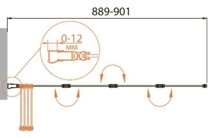 Шторка на ванну Cezares Relax V-4-90/140-P-Bi-L стекло punto - 3