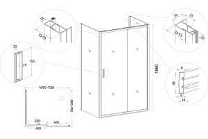 Душевой уголок Veconi Rovigo RV-046 110х90 см профиль хром (RV046-11090-01-C5) - 3