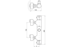 Смеситель для душа термостатический Rav Slezak Dunaj черный матовый - 2