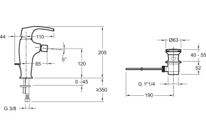 Смеситель Jacob Delafon Symbol E73680-CP для биде - 3