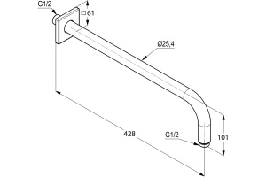 Кронштейн для верхнего душа KLUDI A-QA (6653405-00) - 2