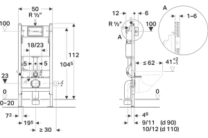 Система инсталляции для унитазов Geberit UP100 111.153.00.1 - 2