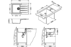 Мойка кухонная Alveus Cadit Granital 20 arctic - 2