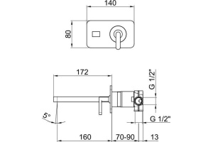 Смеситель Webert Living LV830606015 С ВНУТРЕННЕЙ ЧАСТЬЮ, для раковины - 2