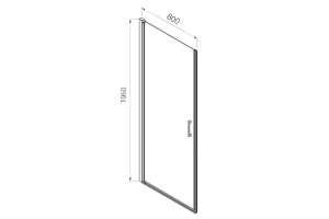 Душевая дверь Vincea Alpha 80 хром стекло рифленое - 2