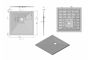 Поддон для душа Vincea 90х90 серый матовый - 2