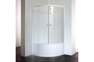 Душевой уголок Royal Bath ВК 100х100 с поддоном профиль белый стекло матовое