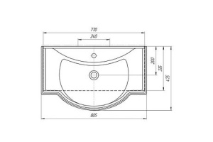 Мебельная раковина Санта Стандарт 80.5 см (Classic80) - 3