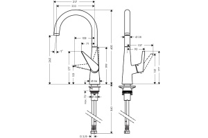 Смеситель Hansgrohe Talis S 72810000 для кухонной мойки - 2