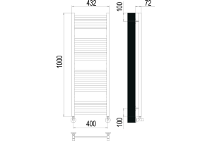 Водяной полотенцесушитель Terminus Аврора П20 400х1000 Хром - 3