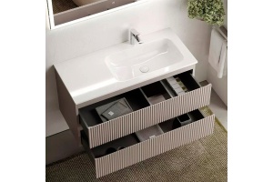 Тумба под раковину Sancos Snob R 100 правая темно-бежевая - 3