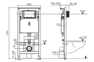 Система инсталляции WeltWasser WW AMBERG 506 MT-CR с кнопкой смыва матовый хром (10000008228) - 3