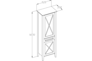 Шкаф-пенал Opadiris Палермо R светлый орех - 3