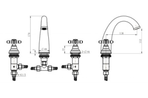 Смеситель для раковины Boheme Tradizionale бронза - 2