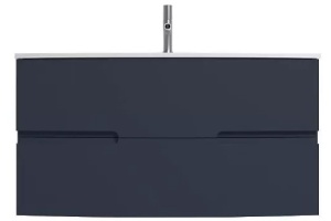 EB1889RU-G98 Nona Мебель с интегрированными ручками, глянцевый темно-синий, 100 см, 2 ящика