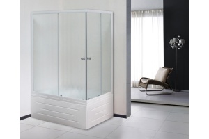 Душевой уголок Royal Bath BP 120х80 L с поддоном профиль белый стекло матовое - 3